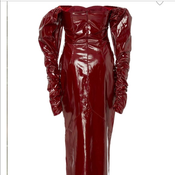 FINAL SALE. Zeynep Arcay Strapless Patent Leather Dress - Picture 5 of 9